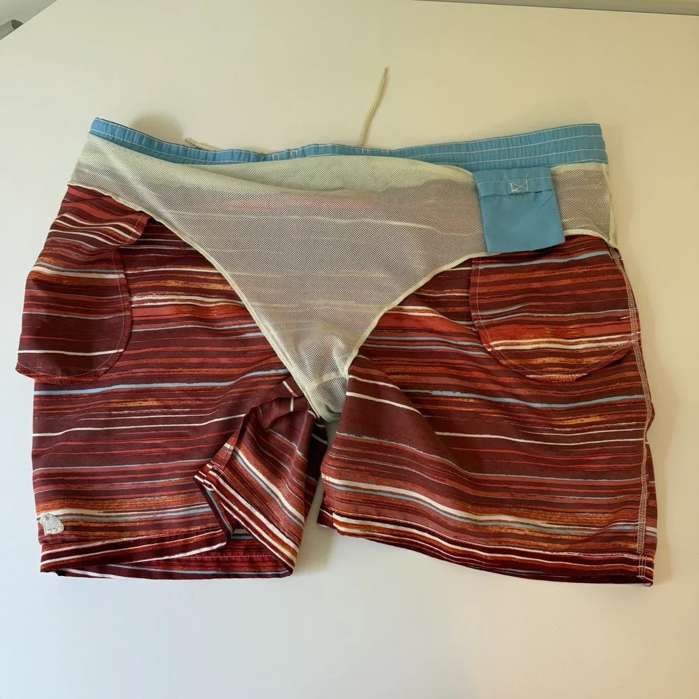 CARIBBEAN JOE Men's Sz‎ 2XL Brief NETTED Swim TRUNKS Beach Board Shorts  EUC